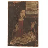 Madona del Velo*, PRINCIPIOS DEL SIGLO XIX, Óleo sobre tela, adherido a tablero