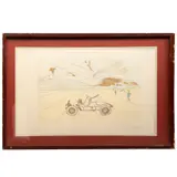 El automóvil, de la serie Homenaje a Leonardo da Vinci by Salvador Dalí, 1975, Grabado a la punta seca H. C, offered Nov 2023
