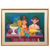 Trinidad Osorio, Niños con frutos, Serigrafía A. P