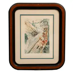 Salvador Dalí, El Purgatorio, Canto 26: Encuentro de dos grupos lujuriosos, de la carpeta La Divina Comedia, 1960, Xilografía E. A