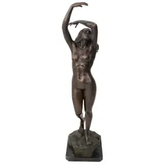 S. Mónaco, EL DESPERTAR, Bronce patinado en color marrón; base de mármol negro (faltantes)