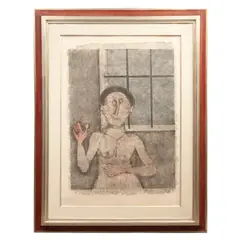Rufino Tamayo, La coqueta, 1989, de la serie Tamayo 90 aniversario, Litografía PP VII / XV