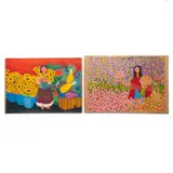 a) Niña con frutas by Trinidad Osorio, Serigrafías 42 / 200 y 66 / 100, sold Oct 2023