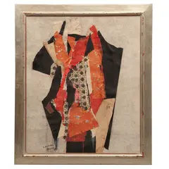 Frank Leonard Brooks, My black red collage, Collage sobre papel