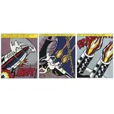 Roy Lichtenstein, As I opened fire, 1966, Serigrafías sin número de tiraje, tríptico tiraje de 3000