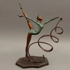 Bailarina, SIGLO XX, Bronce, patinado en color verde y marrón
