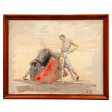 Luis Solleiro, Escena taurina, Óleo sobre tela