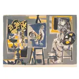 Antoni Clavé, La Femme - peintre au coq, 1951, Litografía 117 / 200