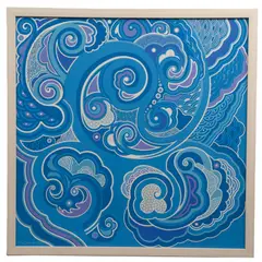 Flora Guerrero, Espirales del mar, 2023, Acrílico sobre tela