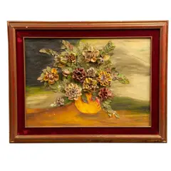 Florero by Anónimo, Óleo sobre tela y relieve, sold Sep 2023