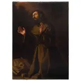 San Francisco de Asís En Éxtasis, MÉXICO, SIGLO XIX, Óleo sobre tela