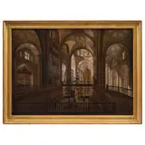 Pedro Gualdi, VISTA INTERIOR DE LA CATEDRAL DE LA CIUDAD DE MÉXICO, CA., 1840, Óleo sobre tela