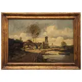 Paisaje Con Molino, CA., 1900, Óleo sobre tela
