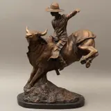 Monta de Toro*, SIGLO XX, Bronce, patinado en color marrón; base de mármol negro