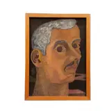 Raúl Infante Vázquez, Autorretrato, 1953, Óleo sobre cartón sobre madera