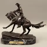 Cowboy*, SIGLO XX, Bronce, patinado en color marrón; base de mármol