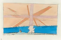 Lyonel Feininger, Auktion 401, Los 21, 1934, Kohle, Tusche, Aquarell auf INGRES (Wasserzeichen)