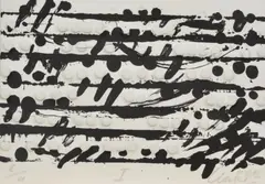 Günther Uecker, Optische Partitur 1, 2012, Lithografie über Prägedruck auf handgeschöpftem Bütten