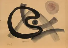 Ohne Titel by Fritz Winter, 1950, Tuschezeichnung auf Papier, sold Jun 2018