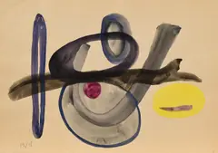Ohne Titel by Fritz Winter, 1950, Aquarell auf Papier, sold Aug 2018