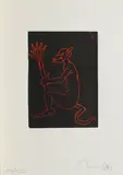 Jörg Immendorff, Ohne Titel, 1995, Linolschnitt auf Bütten