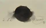 Otto Piene, o.T. (Oculus), 1999, Rauchzeichnung auf Karton (Klappkarte).