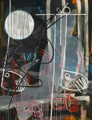 Markus Oehlen, Auktion 401, Los 368 A, 1987, Mischtechnik auf Leinwand