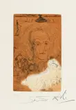 Salvador Dalí, Hommage a Konrad Adenauer, 1967, Aquatintaradierung auf Japan