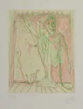 Markus Lüpertz, Theatralisches Fischsterben, 1989, Farbradierung auf Zerkall-Velin