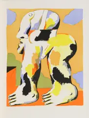 Ohne Titel by Horst Antes, 1967, Farblithografie auf BFK RIVES (Wasserzeichen), sold Jun 2018
