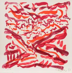Wintersonne im Engadin by Günther Uecker, 1982, Farblithografie auf Velin, sold Sep 2018
