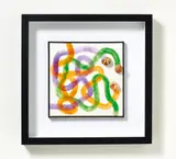 Pascal Bernier, Auktion 414, Los 1040, 2000er, Acryl und 3 Schneckengehäuse auf Leinwand