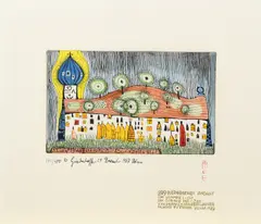 Friedensreich Hundertwasser, Bärnbacher Andacht, 1987, Velin