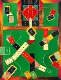 Vladimir Nemukhin, Auktion 411, Los 222, 1991, Mischtechnik (Öl und Collage) auf Holz