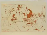 Horst Janssen, Zu Brief an Mirjam (Phyllis), 1984, Farbradierung auf Japan