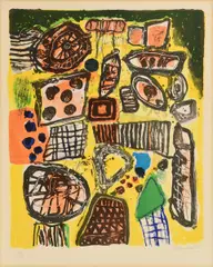 Aire animée by Guillaume Cornelis van Beverloo, 1965, Farblithografie auf BFK Rives, sold Jan 2019