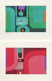 Max Ackermann, Konvolut von 2 Farbserigrafien, 1973, Farbserigrafie auf BFK Rives (Wasserzeichen)