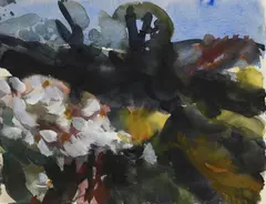 Klaus Fußmann, Ohne Titel, 1984, Aquarell auf Hahnemühle, perforiert (Wasserzeichen)