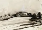 Klaus Fußmann, Gelting, 1979, Aquarell auf perforiertem Papier