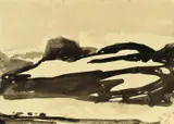 Klaus Fußmann, Island, 1984, Aquarell auf perforiertem Papier