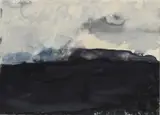 Klaus Fußmann, Island, 1983, Aquarell auf Hahnemühle, perforiert (Wasserzeichen)