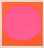 Rupprecht Geiger, Zweimal Rot / leuchtrot kalt auf rot-orange, 1968, Farbserigrafie auf Karton
