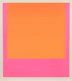 Rupprecht Geiger, rot-orange auf leuchtrot kalt, 1968, Farbserigrafie auf Karton