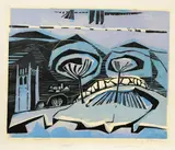Carl-Heinz Kliemann, Abend in den Guadarrama, 1953, Farbholzschnitt auf Velin
