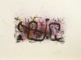 Ohne Titel (aus: "Ma de proverbis") by Joan Miró, 1970, Farblithografie auf Japan, sold Apr 2018