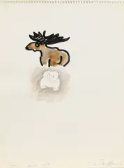 C. O. Paeffgen, "Jung und alt", 1981, Mischtechnik auf perforiertem Papier