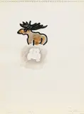 C. O. Paeffgen, "Jung und alt", 1981, Mischtechnik auf perforiertem Papier