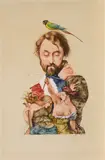 Michael Matthias Prechtl, Heinrich Heine. Loreley und Liberté, Mischtechnik auf Bütten