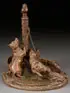 Henri Alfred Jacquemart, Dogs Chasing Mice, Bronze with dark patina