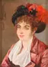 Casimir Lemaire, Woman with Feathered Hat, Oil on canvas